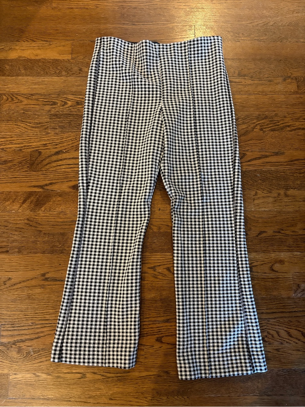 Maeve by anthropology Black and White Gingham Straight-Leg Pants